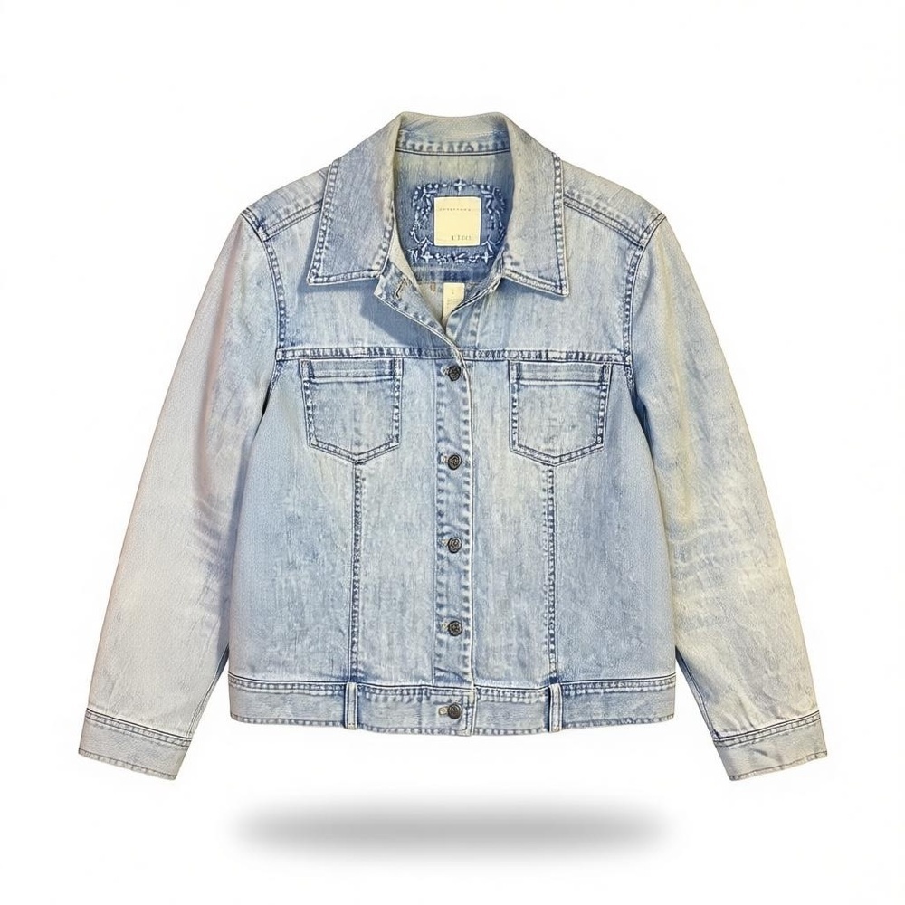 J.Jill Large Light Wash Denim Jacket Women’s Classic Button Front Easter Spring